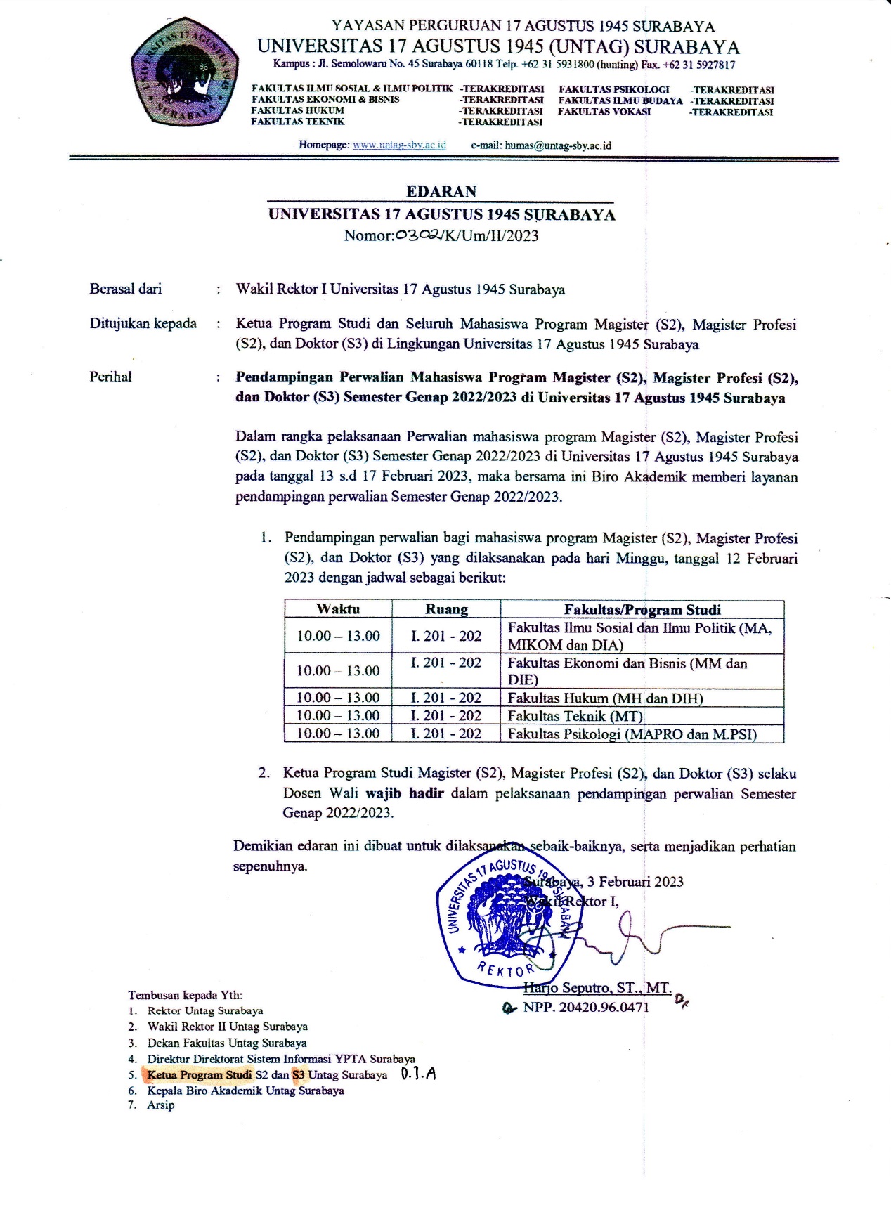 PENDAMPINGAN PERWALIAN S2 DAN S3