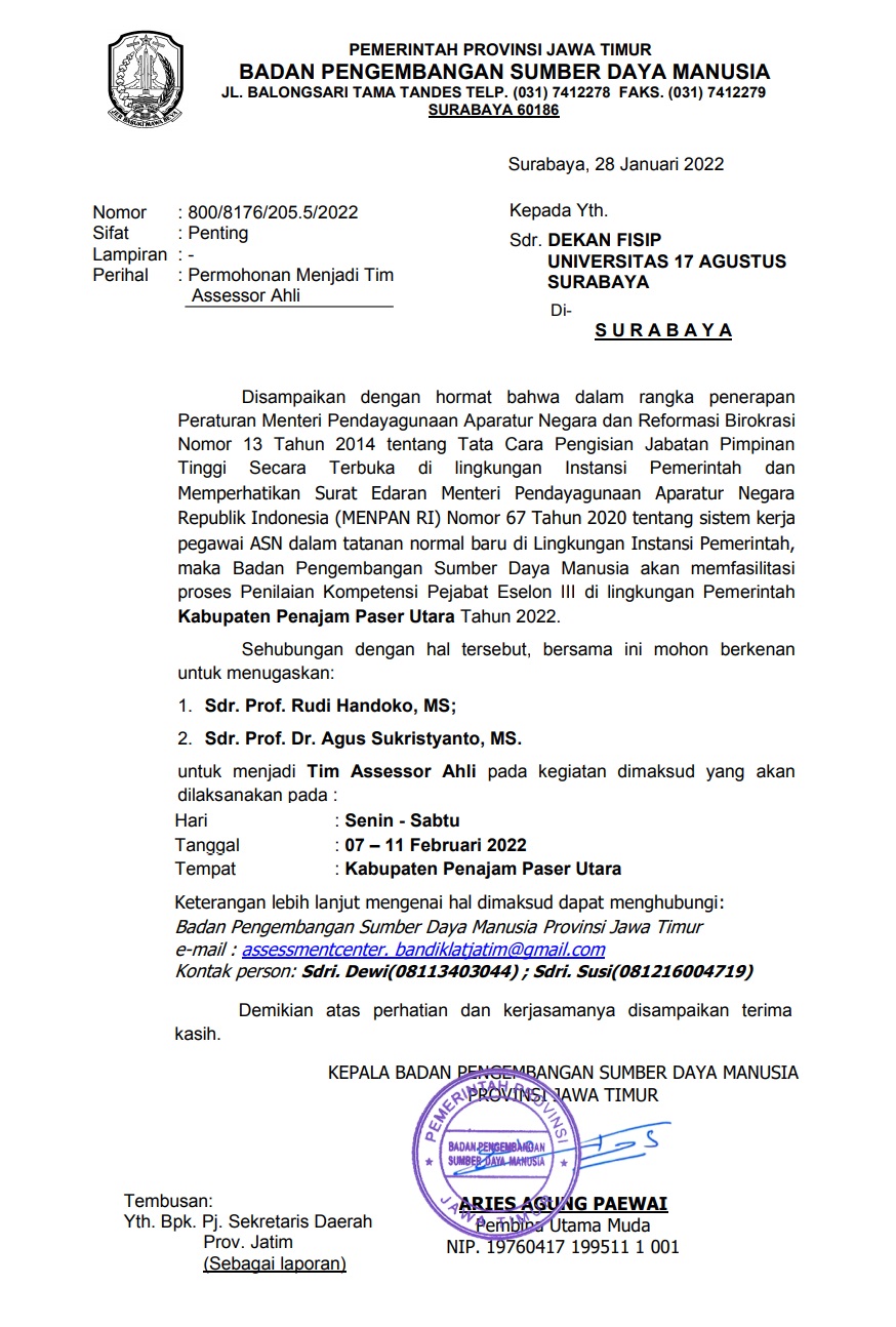 DOSEN MAP SEBAGAI TIM ASESSOR AHLI