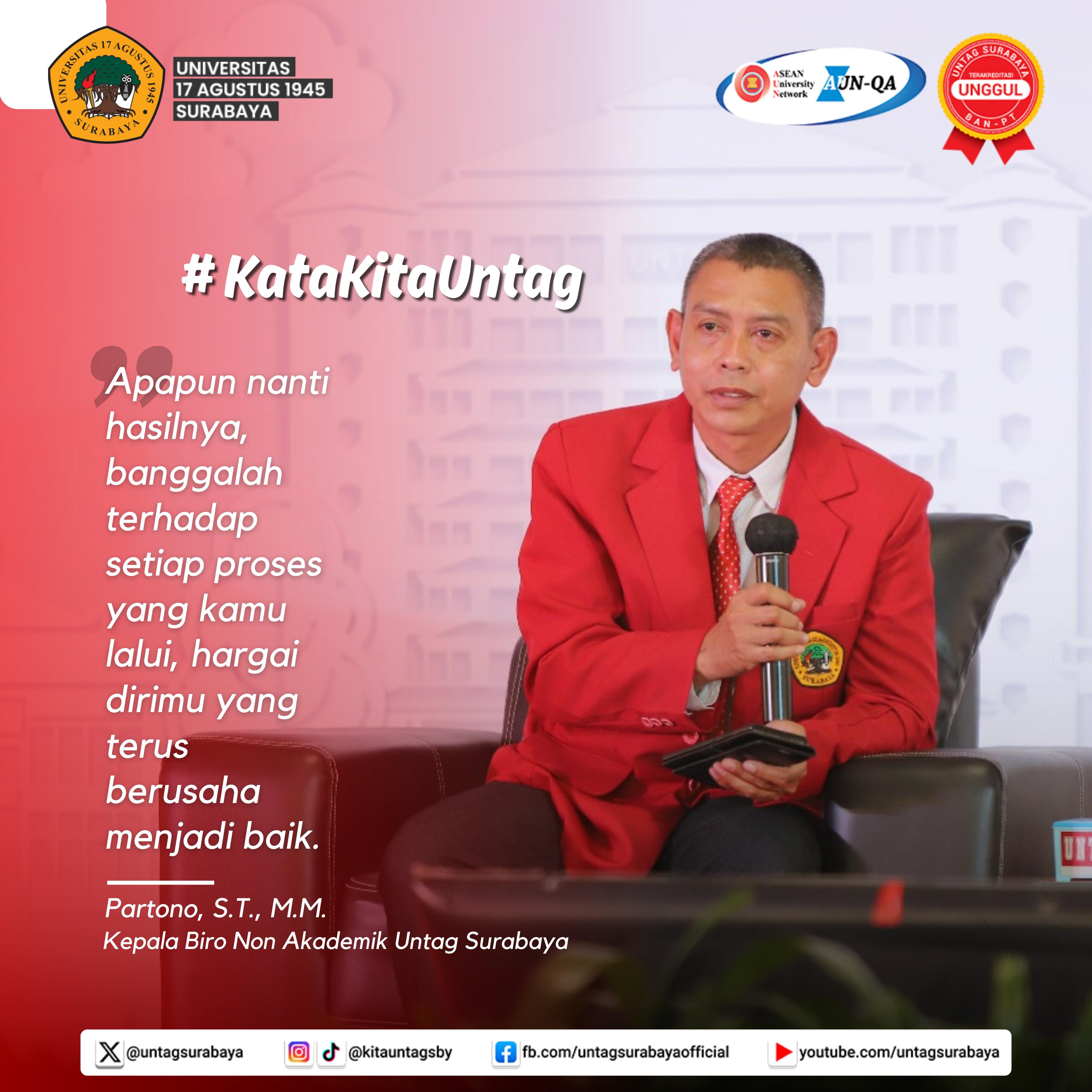 Pesan Kepala Biro Non Akademik Untag Surabaya