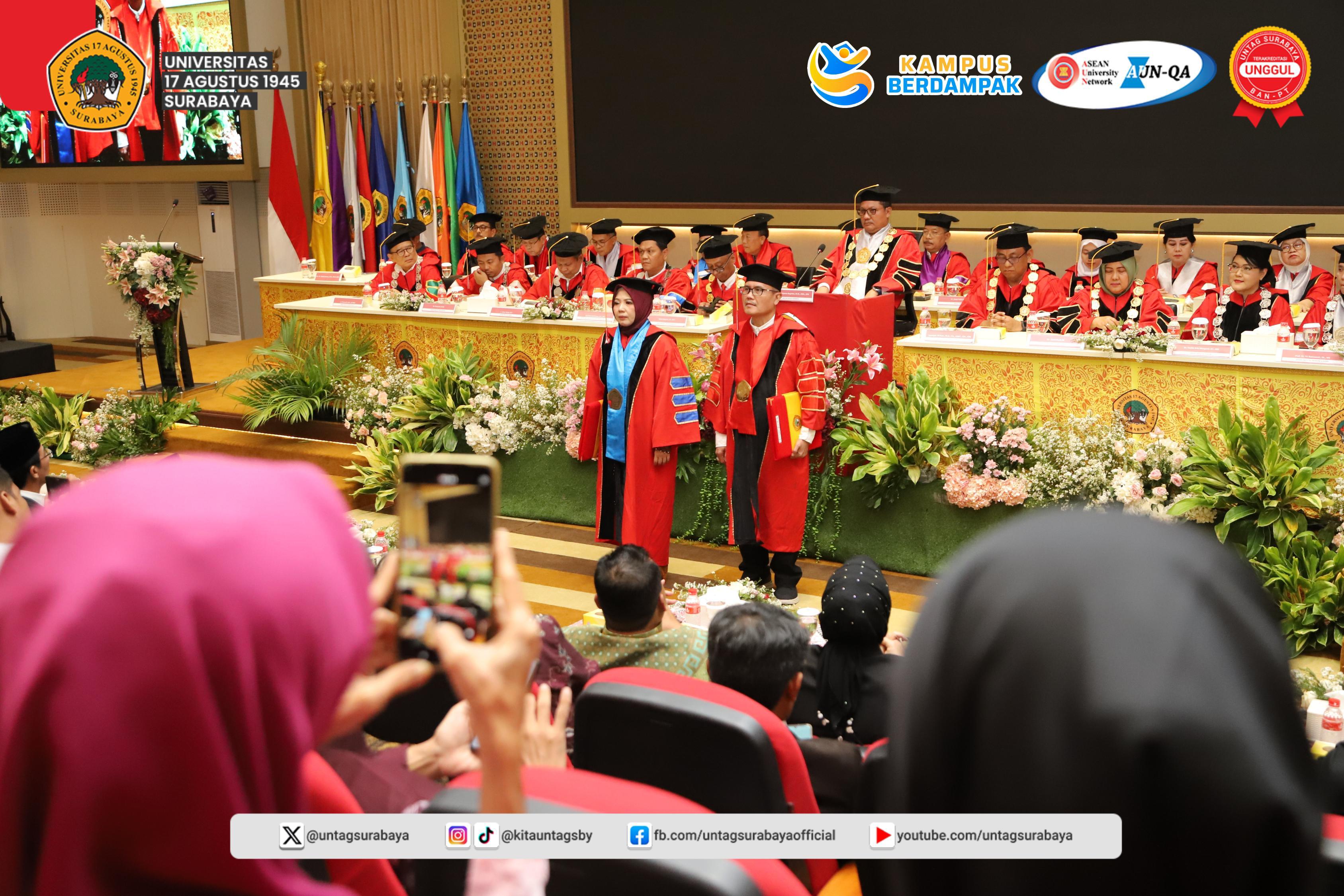 Untag Surabaya Kukuhkan Dua Guru Besar Baru