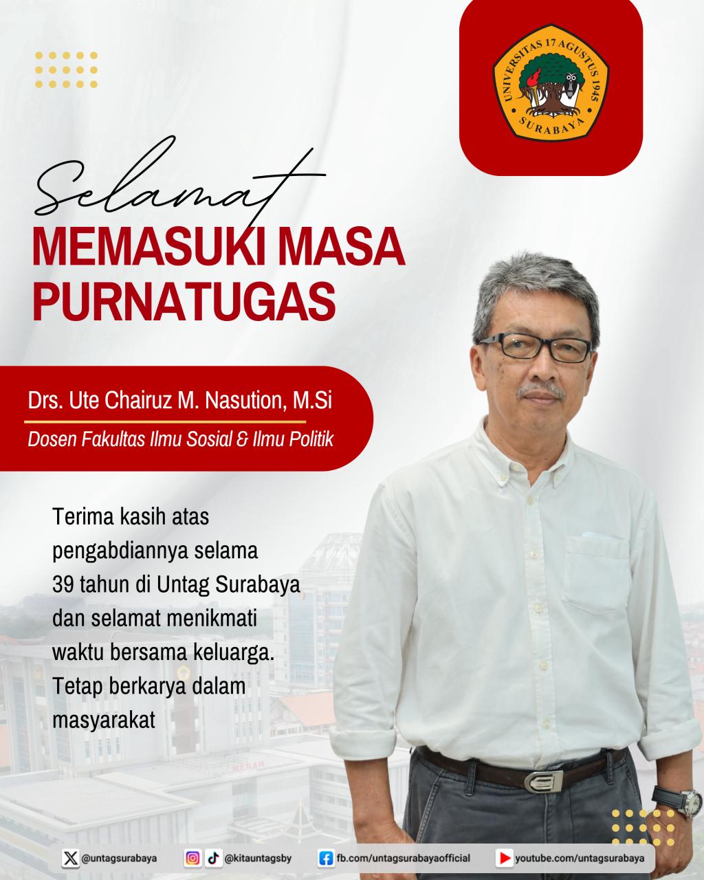 Selamat Memasuki Pasa Pensiun. terimakasih atas dedikasinya 